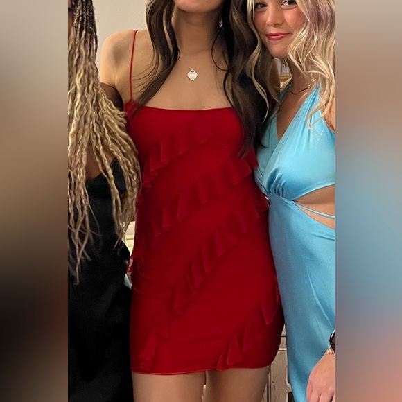 Princess polly pennell red ruffle mini dress - Picture 3 of 3